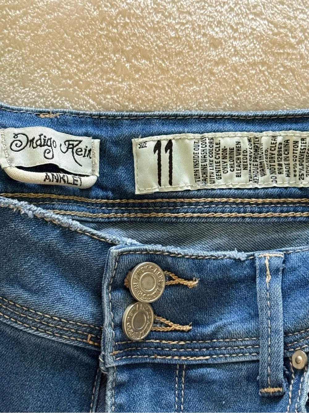 Indigo Rein Blue Boyfriend Jeans with Patchwork Details - Picture 2 of 7